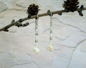 Pearl Earrings - Stacked Pearls and Silver Earrings