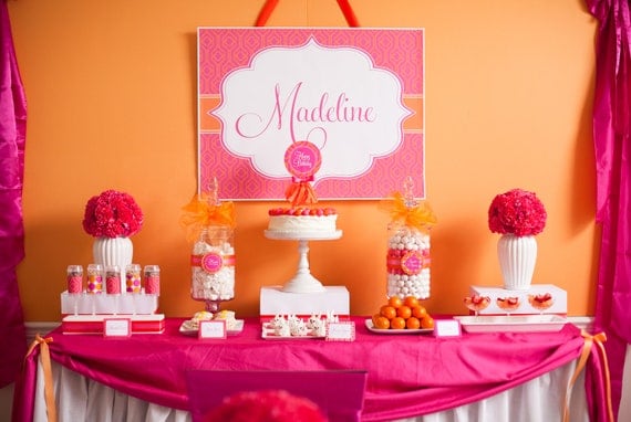 Pancake and Pajama Pink and Orange Printable Party - As Seen on HWTM Il_570xn