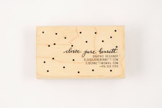 custom dotty calligraphy business card stamp