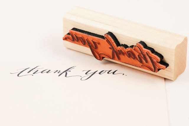 thank you calligraphy stamp