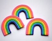 Sugar Rainbows-  Handmade Sparkling Royal Icing Cupcake Toppers or Cake Decorations (6)