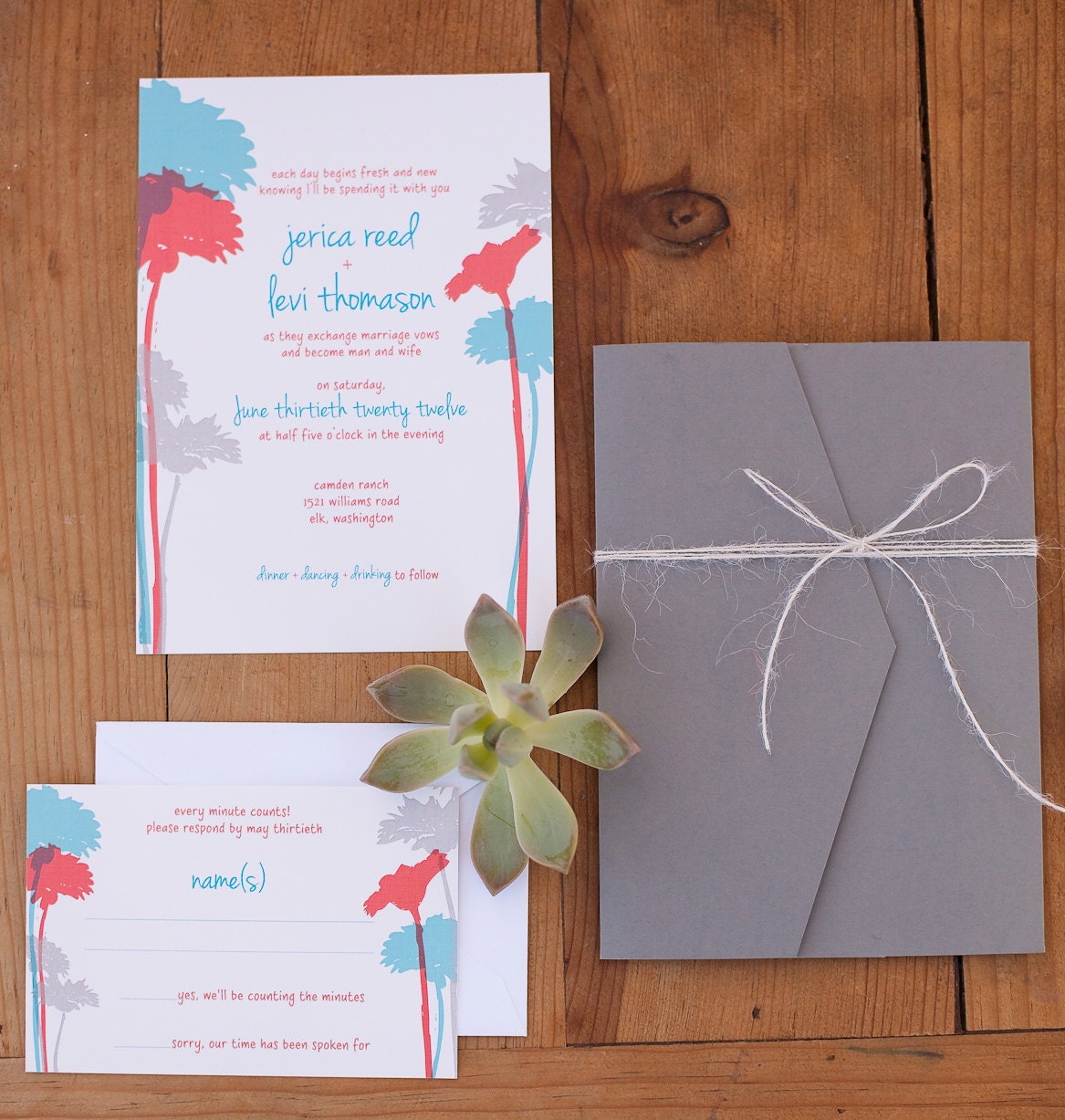 Spring Flowers Wedding Invitations