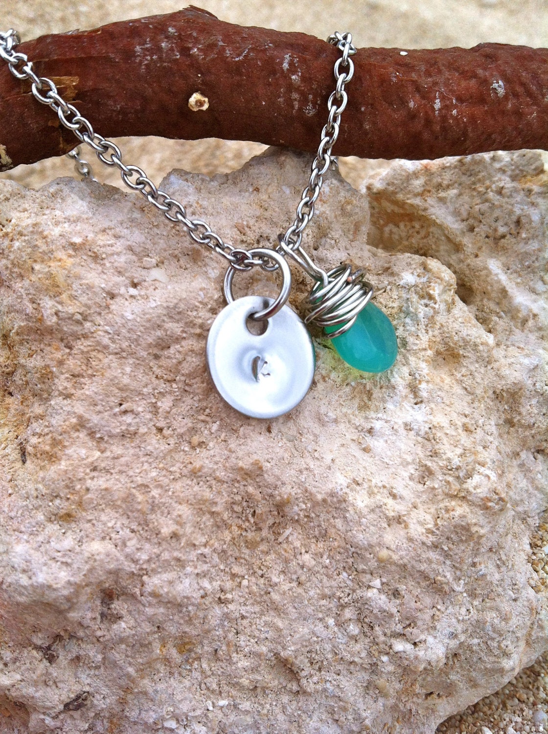 NEW-Simple Initial...Tarnish Free Ocean and Water Wearable Jewelry by dc&t