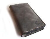 NEW iphone 5 wallet with silicone case in Warm Dark GREY (Free Monogramming)