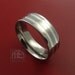 Titanium Ring with Two Silver Inlay Wedding Band Any Size and Finish 3-22