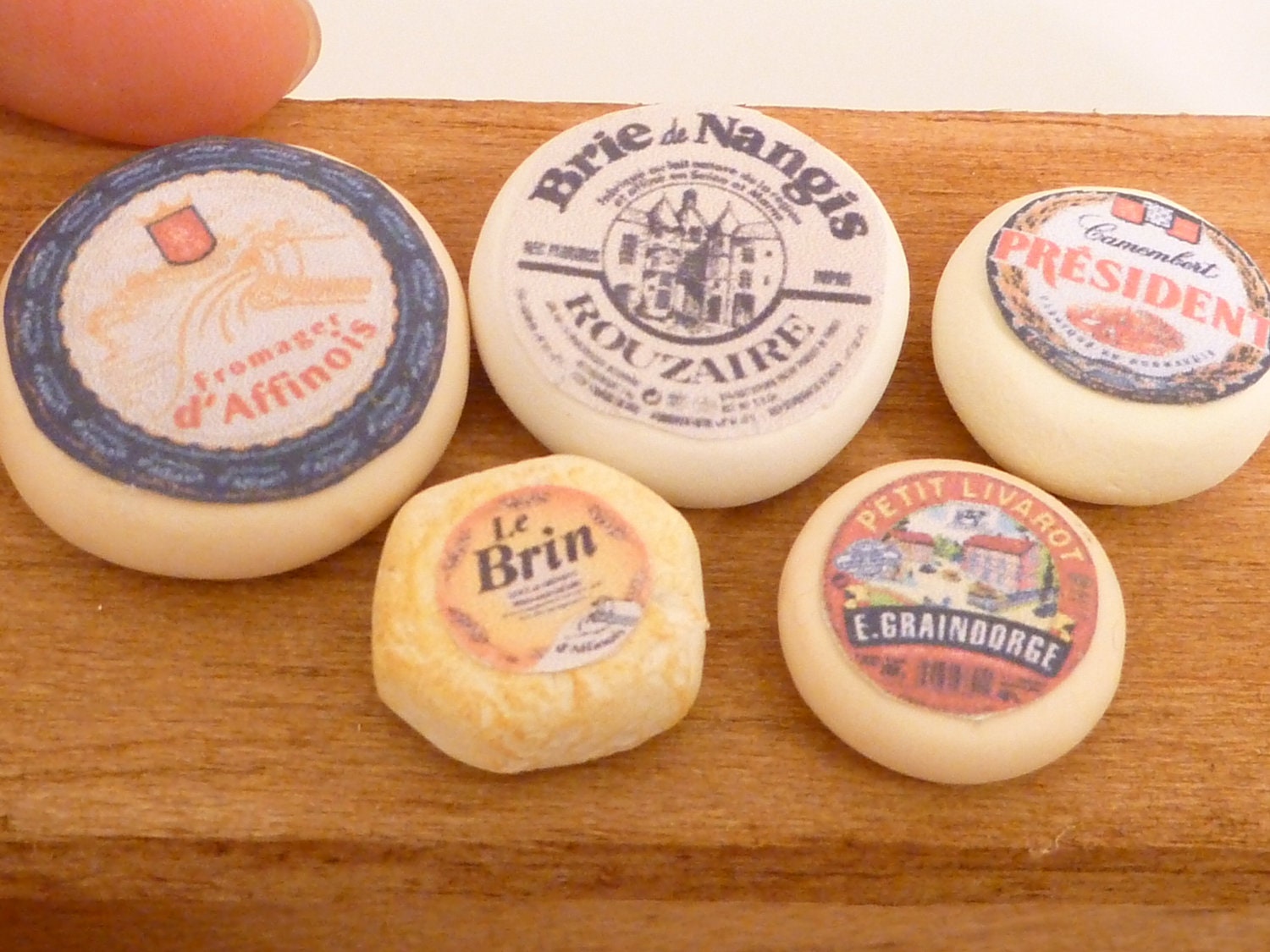 Miniature Dollhouse Assorted French Cheese for Display