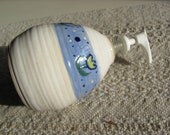 Soap Dispenser Lotion Bottle Handmade Ceramic Pottery Handpainted Tulip Design