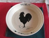 Pie Plate Ceramic Pottery Handmade Stoneware Bake Dish Rooster