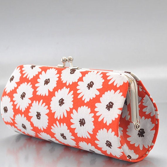 Honey Bloom in Poppy ..Small Clutch Purse