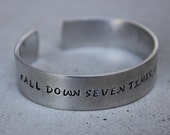 Japanese Proverb Quote Aluminum Bracelet