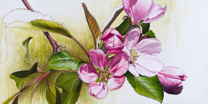 Pink Blossoms Fine Art Giclee Print - 11" x 14", cherry blossom, flowers