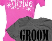 Set of 15 Bridal Party T-Shirts Bachelor and Bachelorette Party for Wedding - YOU CHOOSE COLORS