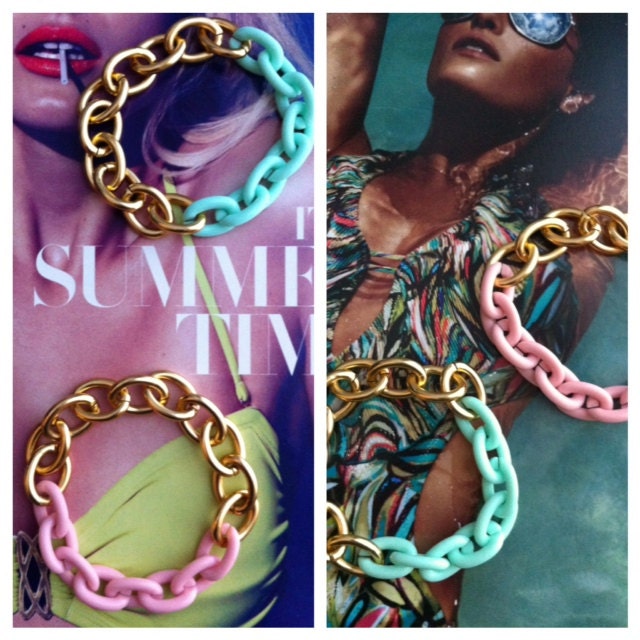 Pastel Link Bracelet in Gold