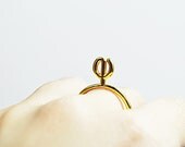 FREE SHIPPING- golden ratio ring sterling silver with gold plated