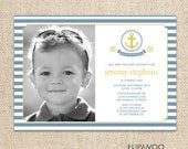 Nautical Invitation for a Birthday Party or Shower by FLIPAWOO  - Customized Printable File