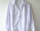 vintage blue polka dot top