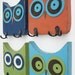 Navy Blue Owl Wall Hooks