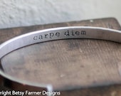 Solid Sterling Silver Cuff Bracelet - Hand Stamped - Personalized - Custom