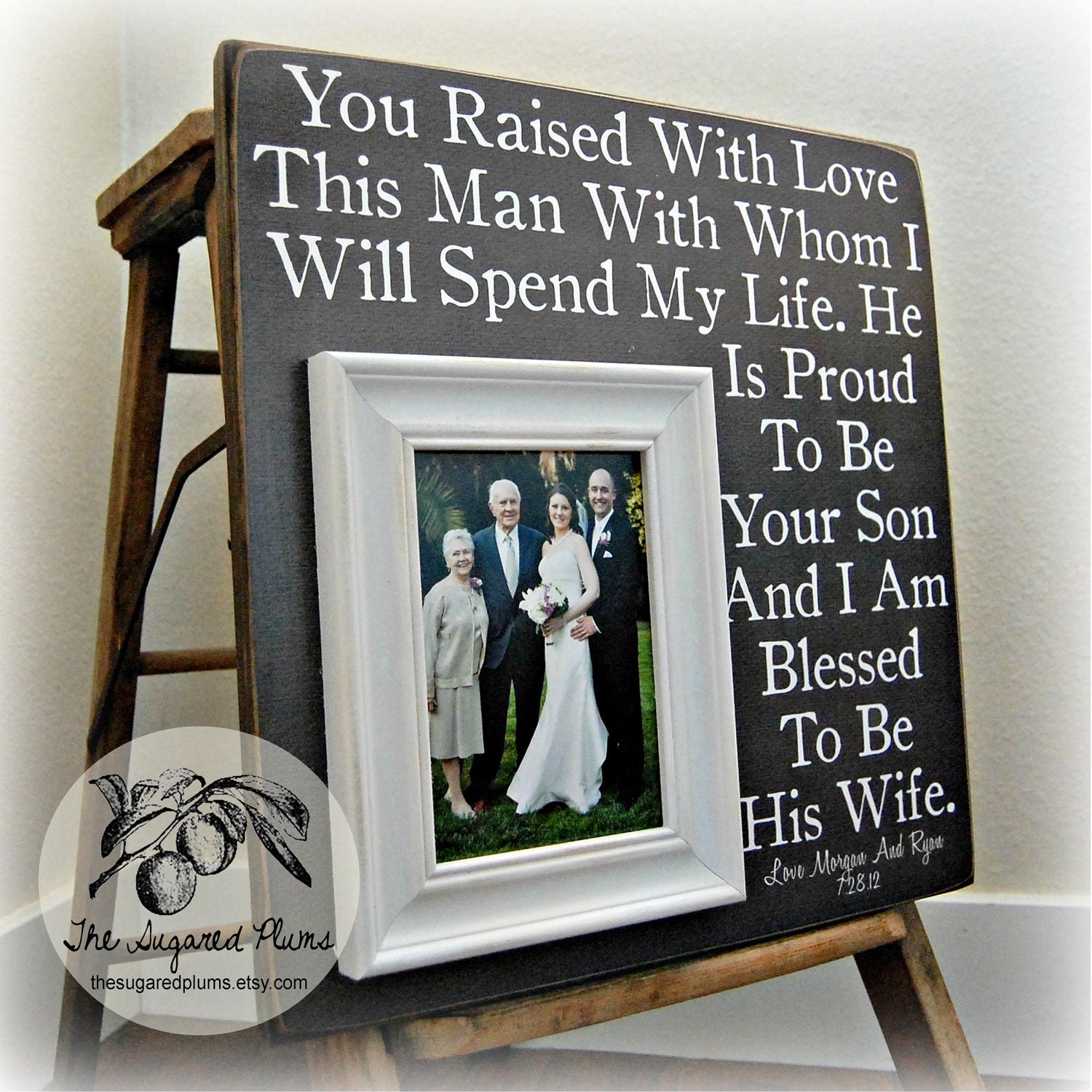Parents of the Groom Gift, Mother of the Groom, Father of the Groom, Parents Thank You Gift, Wedding, Personalized Picture Frame 16x16