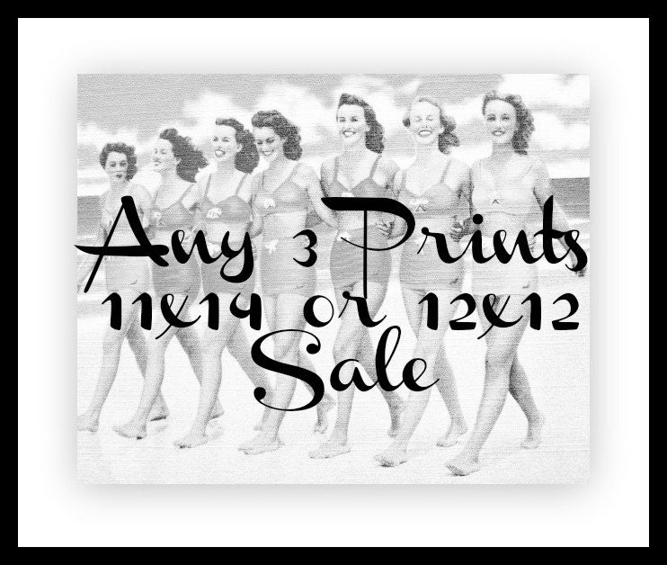 Sale Beach Photography, Any 3 11x14 or 12x12 Prints, Discounted Sets, You Choose, Beach House Decor, Vintage Style Photos, Wall Art
