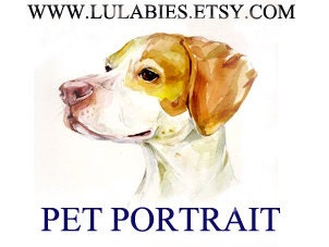 Portraits in watercolor of YOUR PET 9x11 inch original