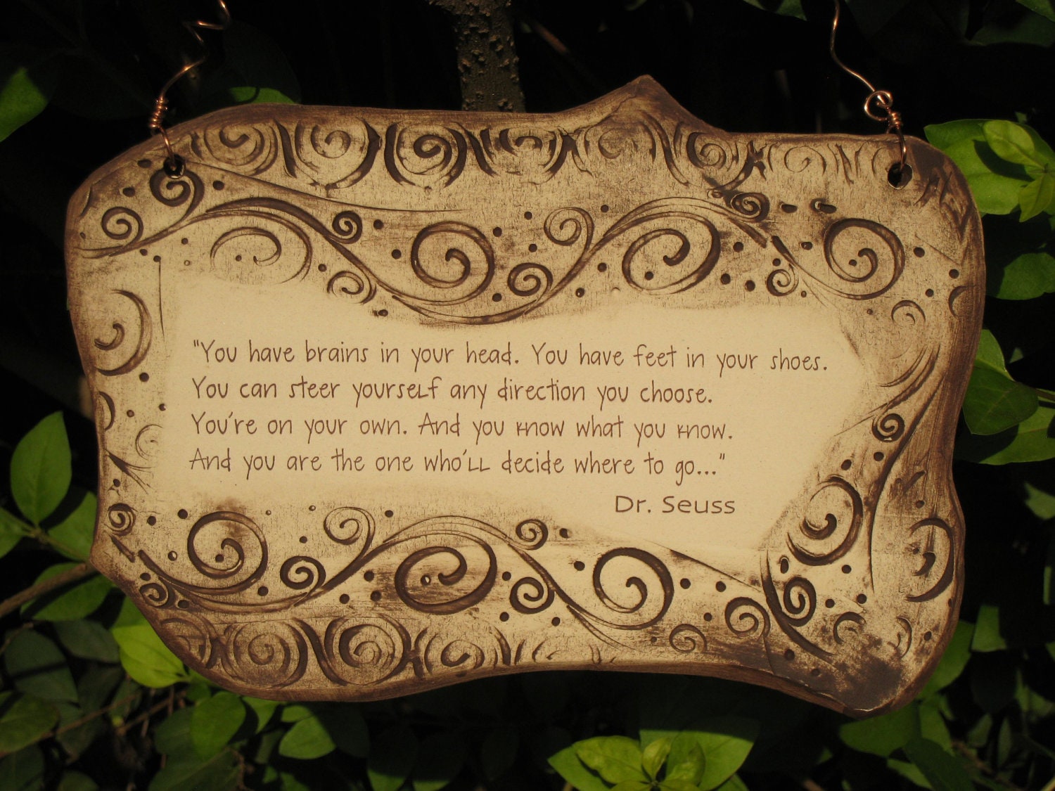 Inspirational Dr. Seuss Quote Ceramic Plaque