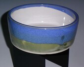 Large, Lovely Dog or Whatever Bowl in Bright Sky Blue, Spearmint and White