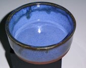 Wheel Thrown Dog or Whatever Bowl in Speckled Blue and Red Clay