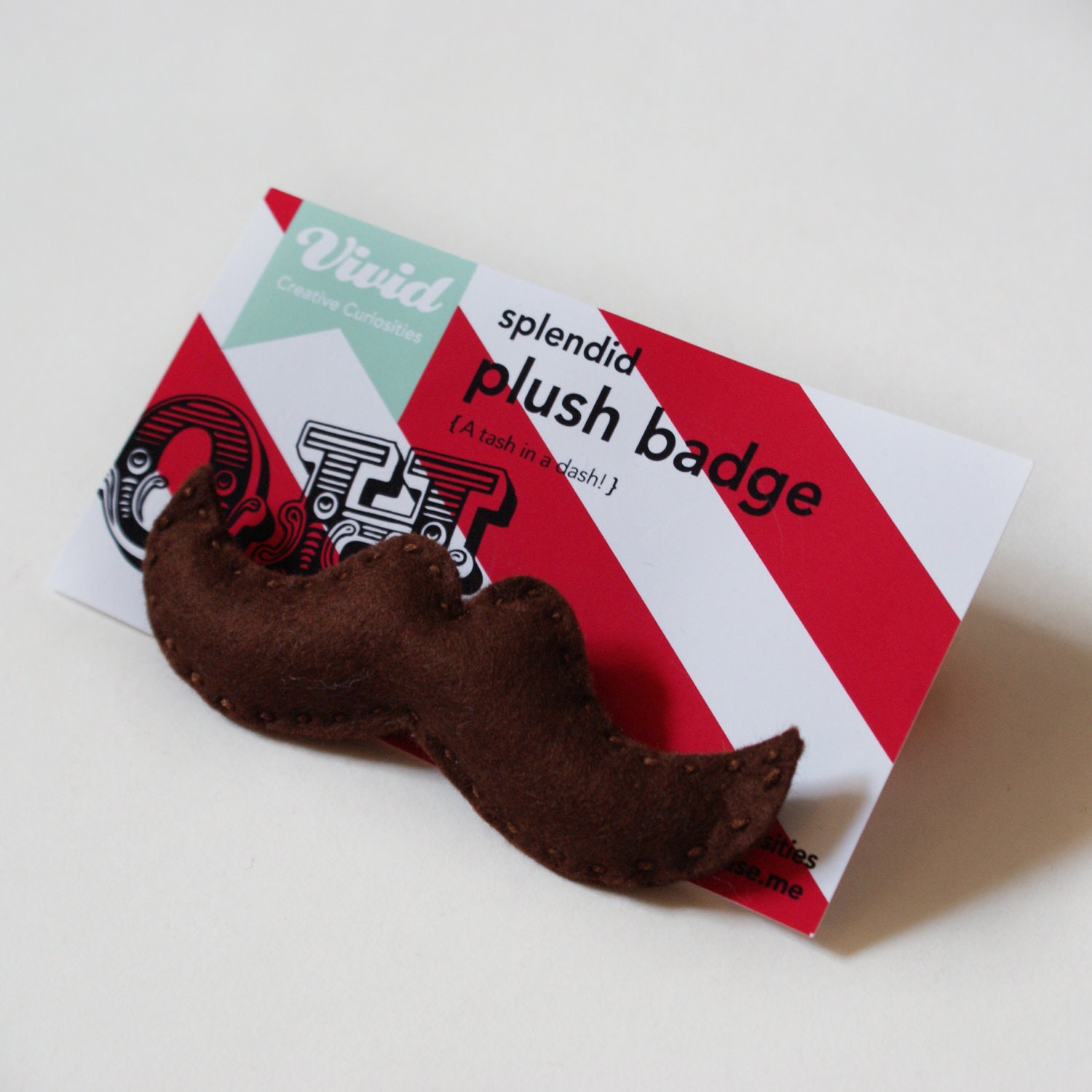 Brown Moustache Badge