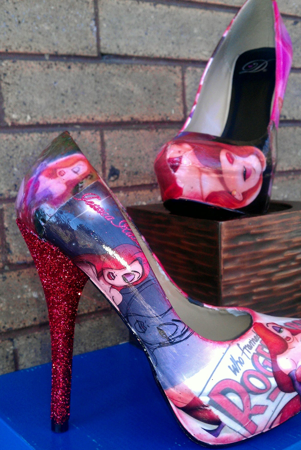 Jessica Rabbit, glittered heel (prints-not vintaged)