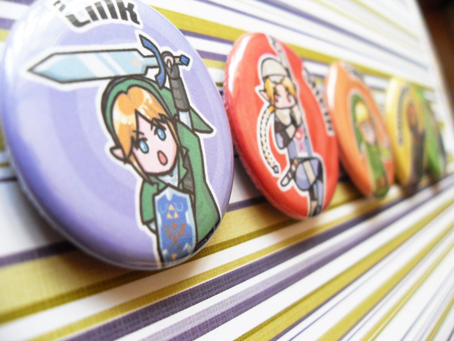 Zelda Character Pinback Buttons