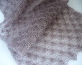 DREAMY wrap - hand knit lace blanket, silk kid mohair, newborn photo prop - color Majestic