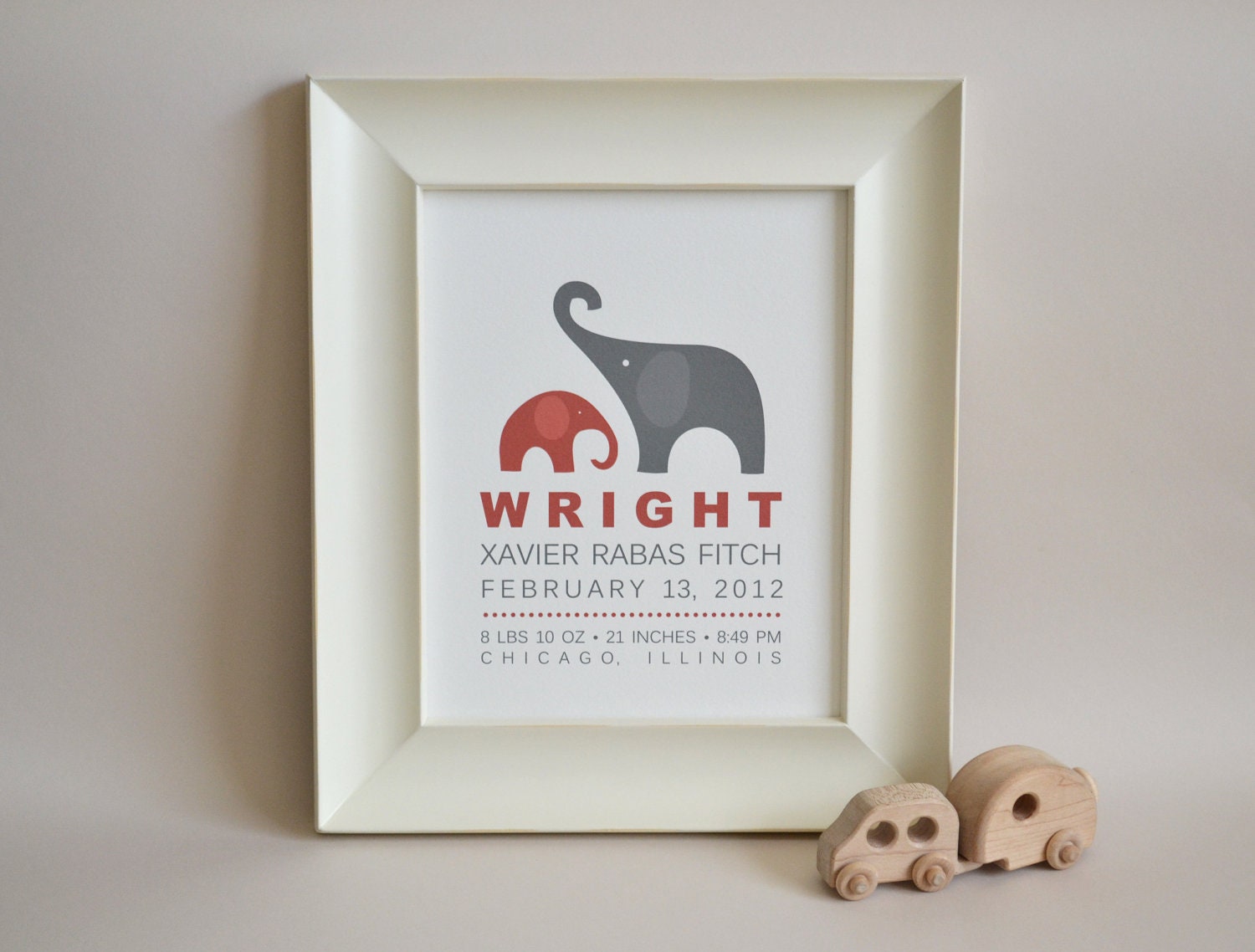 Modern Birth Announcement Print - Custom Wall Art