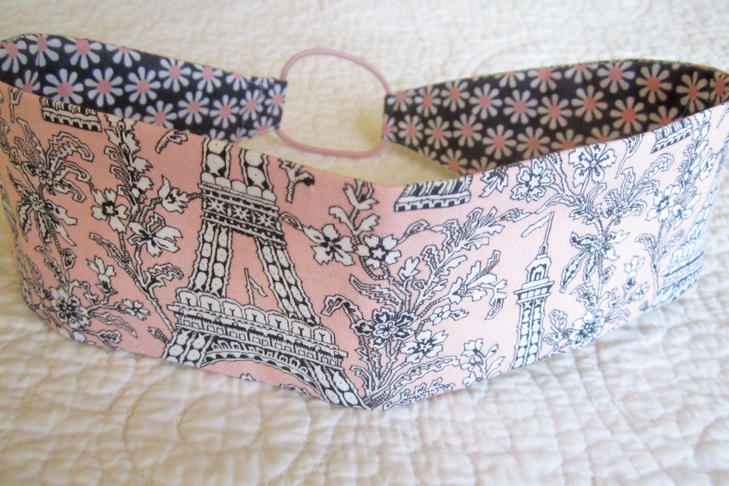 Girls Reversable Headband in Eiffel Tower