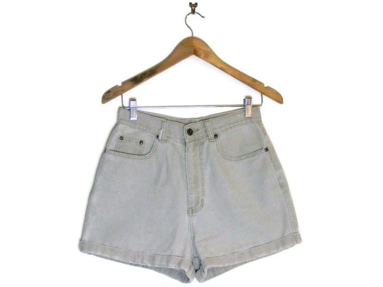 SALE - 90s "Jeanswest" Taupe Denim Cuffed Shorts Sz s - m