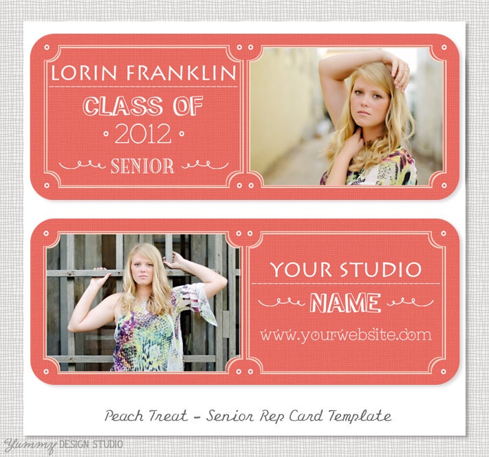 Peach Treat -  Senior Rep Card PSD Template Design