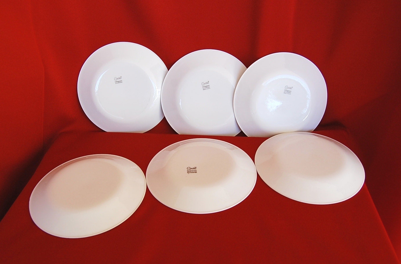 Set of 6 Vintage Corelle Butterfly Gold Dessert Plates or Bread and Butter Plates with Gold Flowers and Butterflies