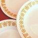 Set of 6 Vintage Corelle Butterfly Gold Dessert Plates or Bread and Butter Plates with Gold Flowers and Butterflies