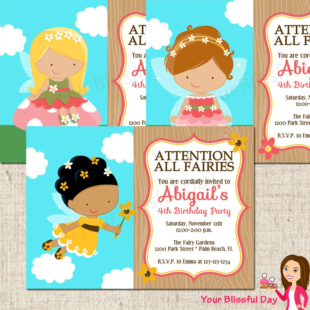 PRINTABLE Fairy Party Invitations (Character of your choice) Il_570xn
