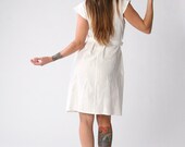 White floral Jacquard Summer dress, Women dress, Alternative bride, A line dress, Swing dress