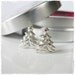 Tiny Fine Silver Christmas Tree Studs on Sterling Silver Posts by RMD Jewellery