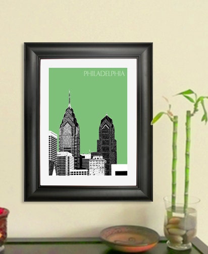 Philadelphia Skyline Poster - Liberty Place 2 Art Print, 8x10 - Choose your color