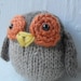 Hand Knit Owl Plush Brown Ready To Ship
