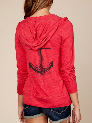 Refuse to Sink Anchor Hoodie Lightweight Sweatshirt