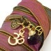 Screen Actors Guild Awards Silk Wrap Bracelet with Om Charms, Peace Sign and Amethyst, yoga jewelry