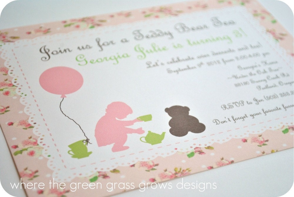 Teddy Bear Tea Party Invitation