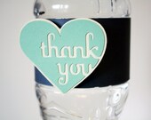 3D Thank You Wedding Reception Water Bottle Wrappers / Labels