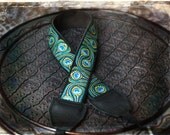 Peacock Leather and Suede Camera Strap