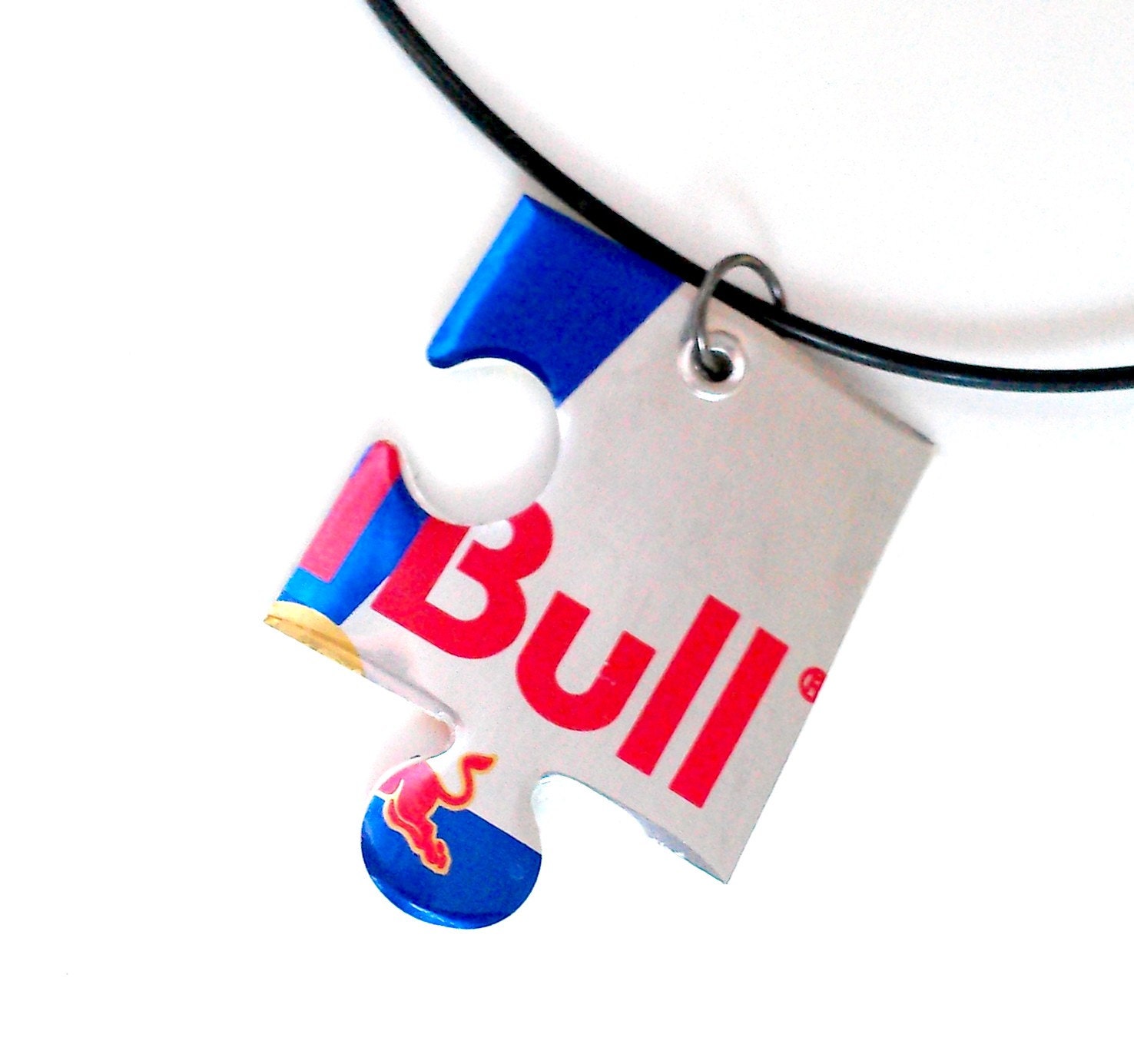 Teen Guy Jewelry Red Bull Necklace Teen Guy Gift Recycled Soda Can Teenage Boy Gift Recycled Aluminum Can Puzzle Piece - N85