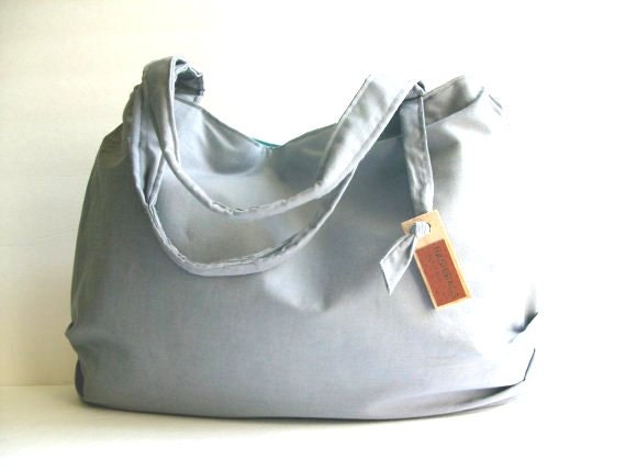 G R E Y PLEATED HANDBAG   / medium purse / light grey bags /grey tote bag